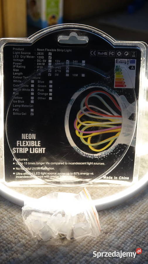 Led Biały NEON Premium 2 m zasilacz sterownik