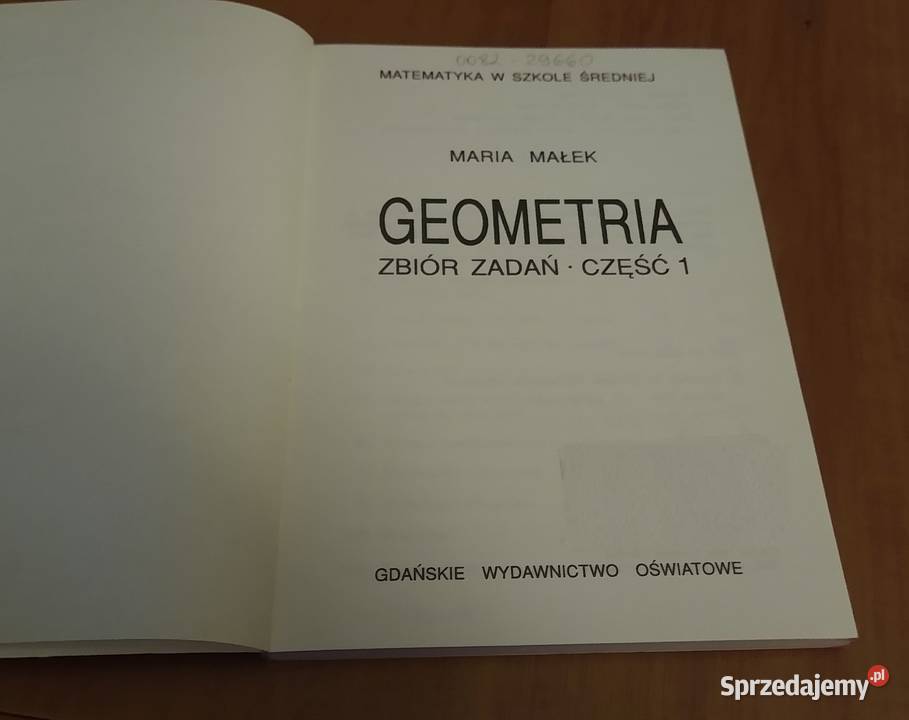 Geometria zbiór zadań Cz 1 Maria Małek skrypt, zeszyt ćwiczeń, zbiór zadań, testów Gdańsk