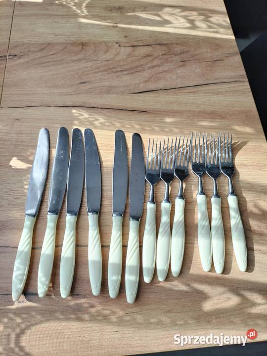 Stary komplet sztućców zestaw noże widelce zachodniopomorskie Choszczno