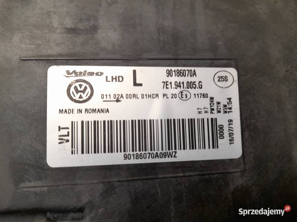 VOLKSWAGEN VW T6 LAMPA PRZEDNIA PRZÓD LEWA Goleniów