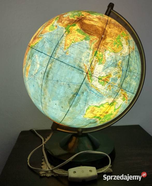 Globus podświetlany lampa z czasów PRLu Krotoszyn