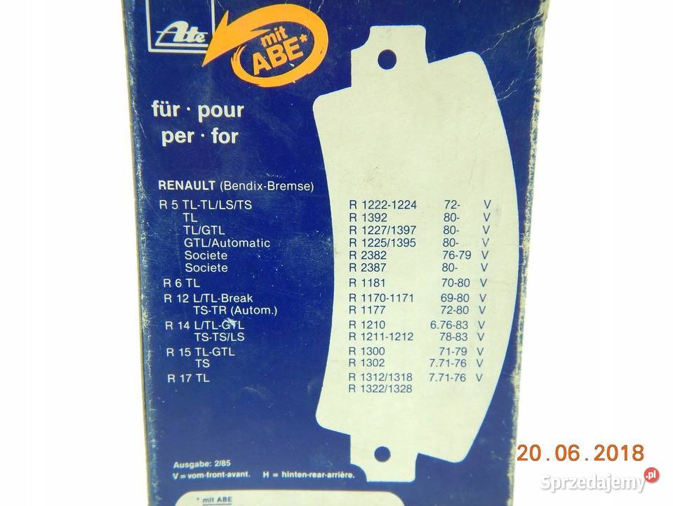 KLOCKI HAMULCOWE DACIA 1310 8304 RENAULT 5 72 lubelskie