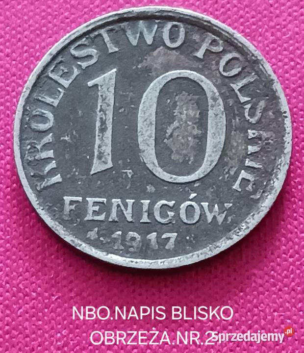 10 Fenigów Królestwo Polskie 1917 r NBOnapis Konin