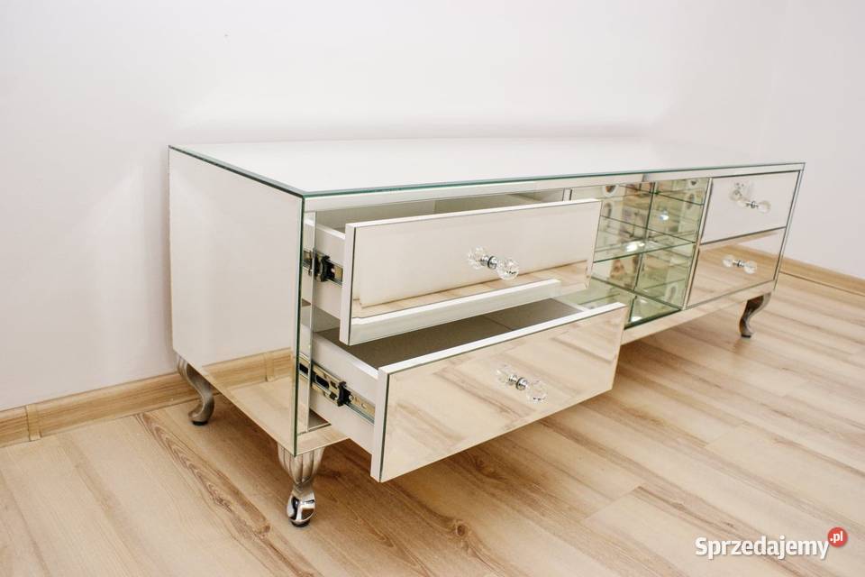 RTV lustrzane z lustra glamour nogi chromw Szafy, regały, półki Kępno sprzedam