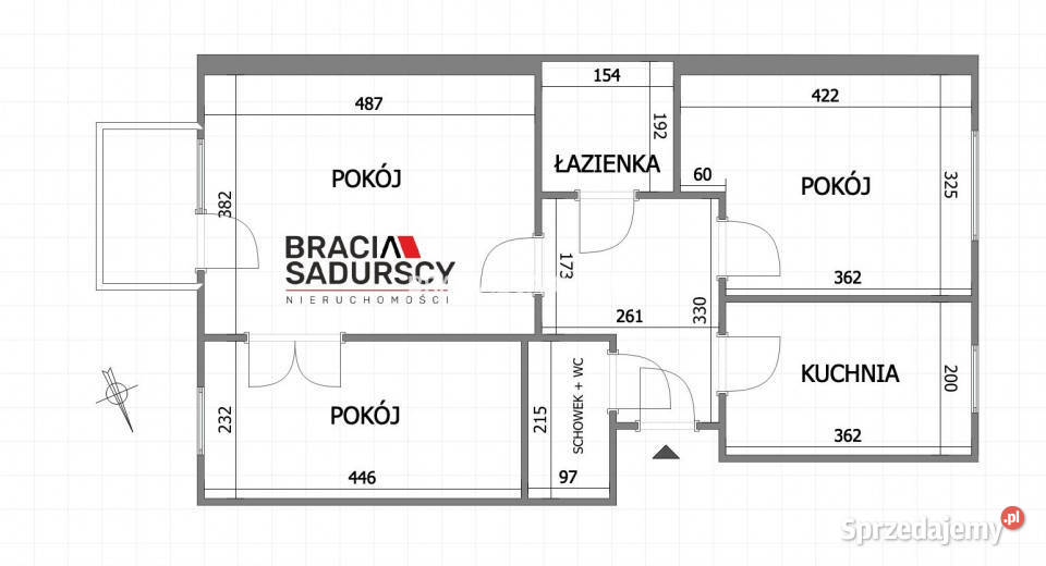 Mieszkanie Kraków Włodkowica 611 metrów 3 pokoje