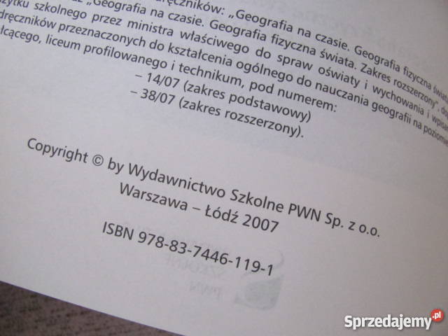 Geografia na czasie PWN zakres podstawowy cz1 Płock sprzedam