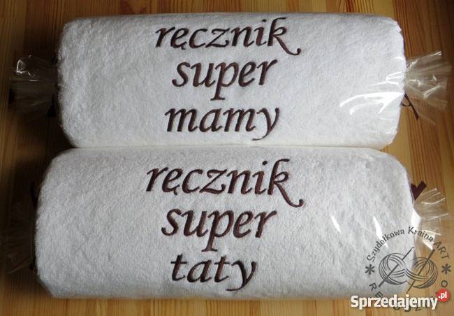 DUŻY ręcznik z HAFTEM prezent DZIEŃ MATKI OJCA kujawsko-pomorskie Toruń sprzedam