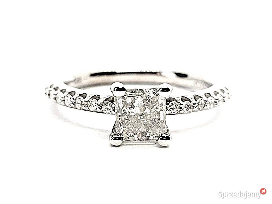 Pierścionek z diamentami 116 ct białe złoto pr Pruszków