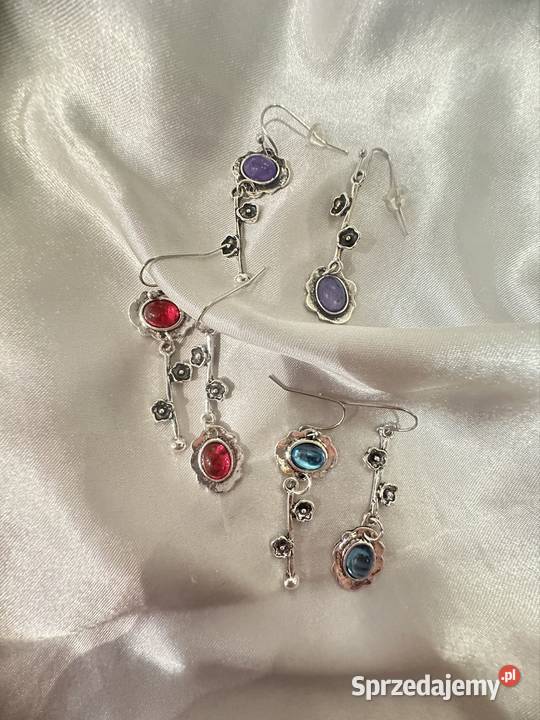 zestaw srebrnych kolczyków srebro śląskie Dąbrowa Górnicza sprzedam
