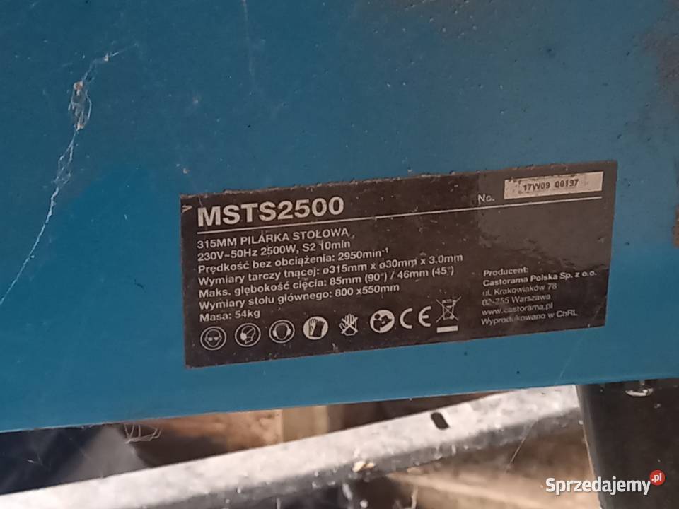 krajzega Piła Pilarka stołowa MSTS 2500 pomorskie Puck