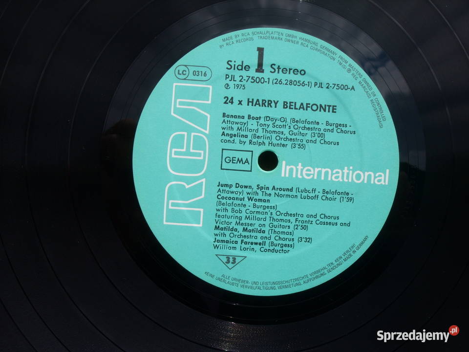 Winyl LP HARRY BELAFONTE24 X1975 2 LP Wołów