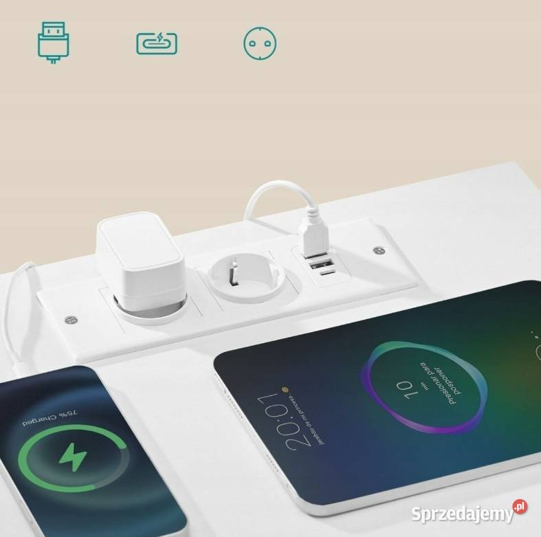 Szafka nocna Led Usb Usbc biała NOWA wielkopolskie Strzałkowo