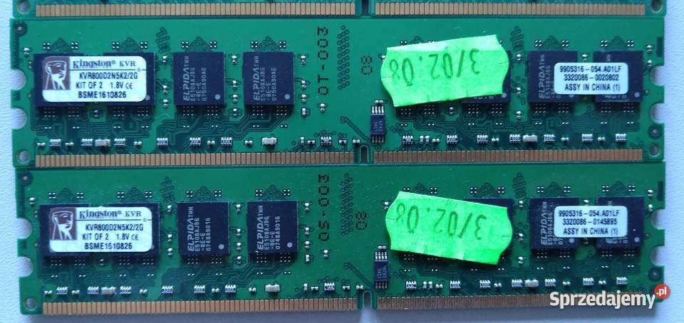 Pamięć RAM Kingston 2 GB PC25300 DDR2667MHz Poznań