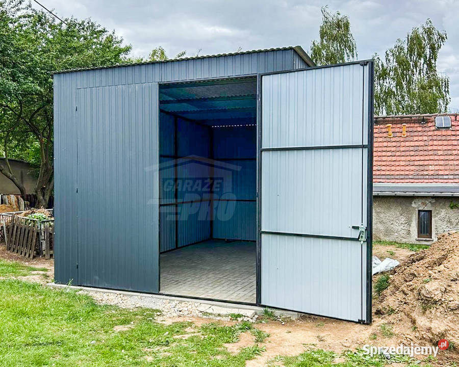 Garaż Blaszany 3x55m Brama Dwuskrzydłowa