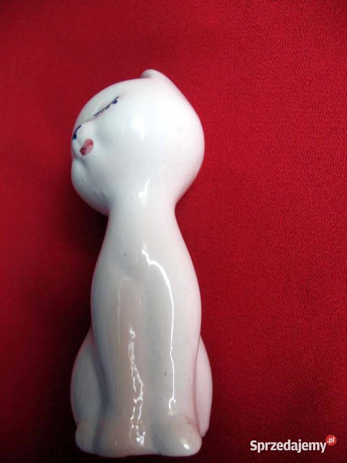 Kot biały mały kotek porcelana 8 x 35 x 3 biały Siedlce