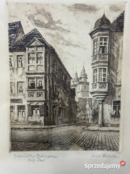 Stara grafika sygnowana Gorzów Wielkopolski