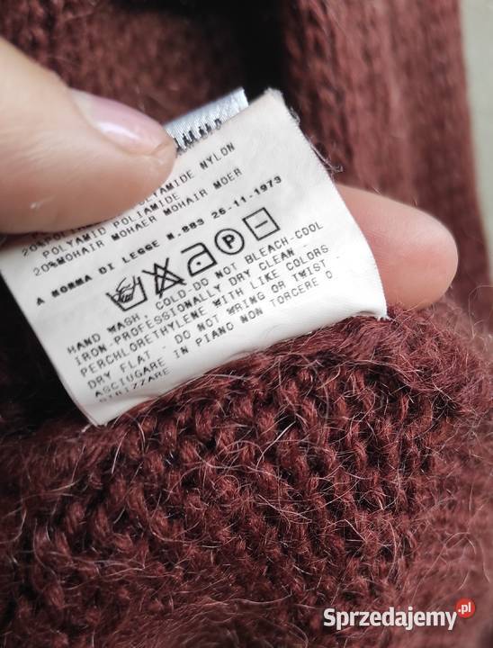 bordowy ciepły sweter Oryginalny Dolce gabbana L