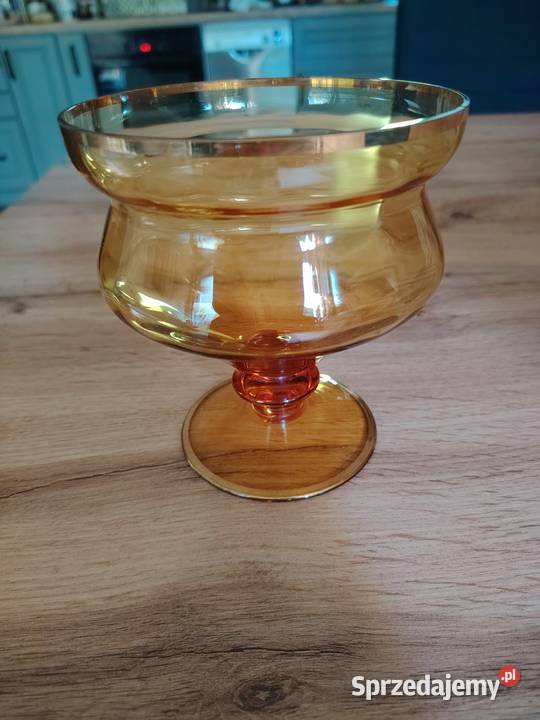 Musztardowa cukiernica Porcelana i szkło Poznań sprzedam