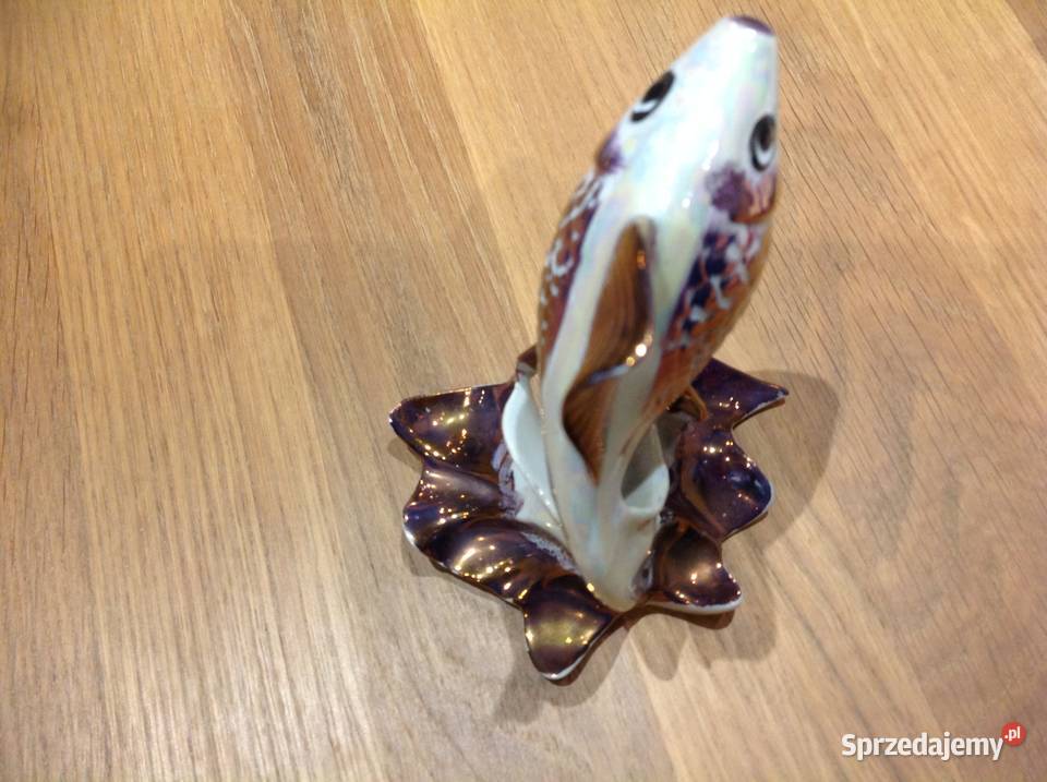 Stara figurka Złota Rybka z Porcelany Sygnowana Nowa Sól sprzedam