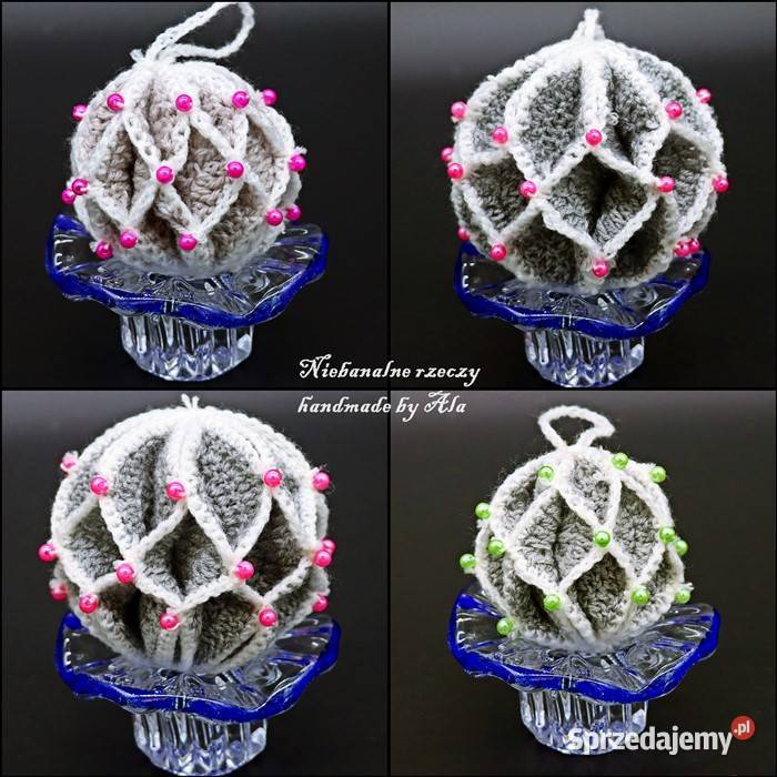 Bombki z włóczki na szydełku bombka Boże Rękodzieło sprzedam