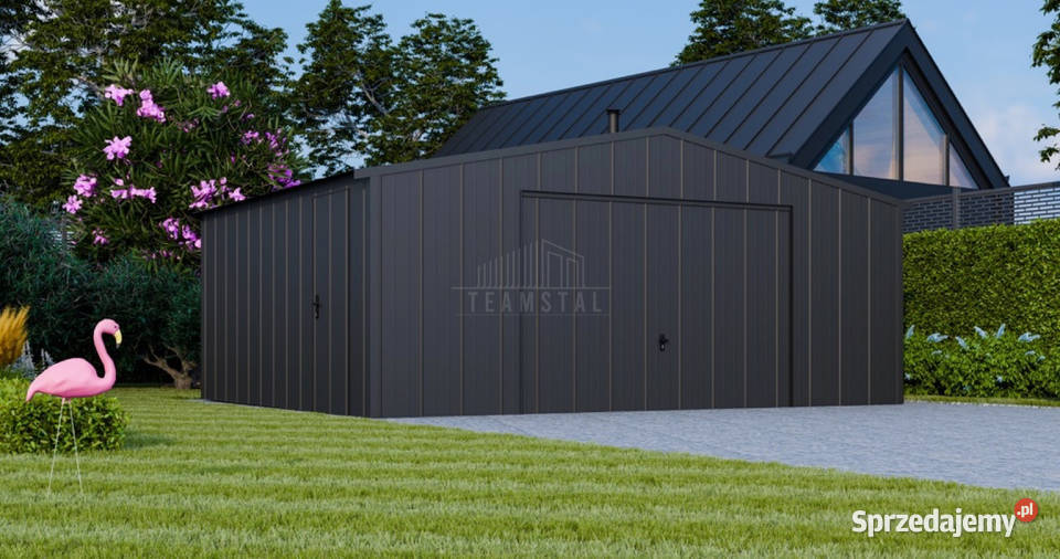 Garaż blaszany 6x6 brama uchylna drzwi blacha na Malbork