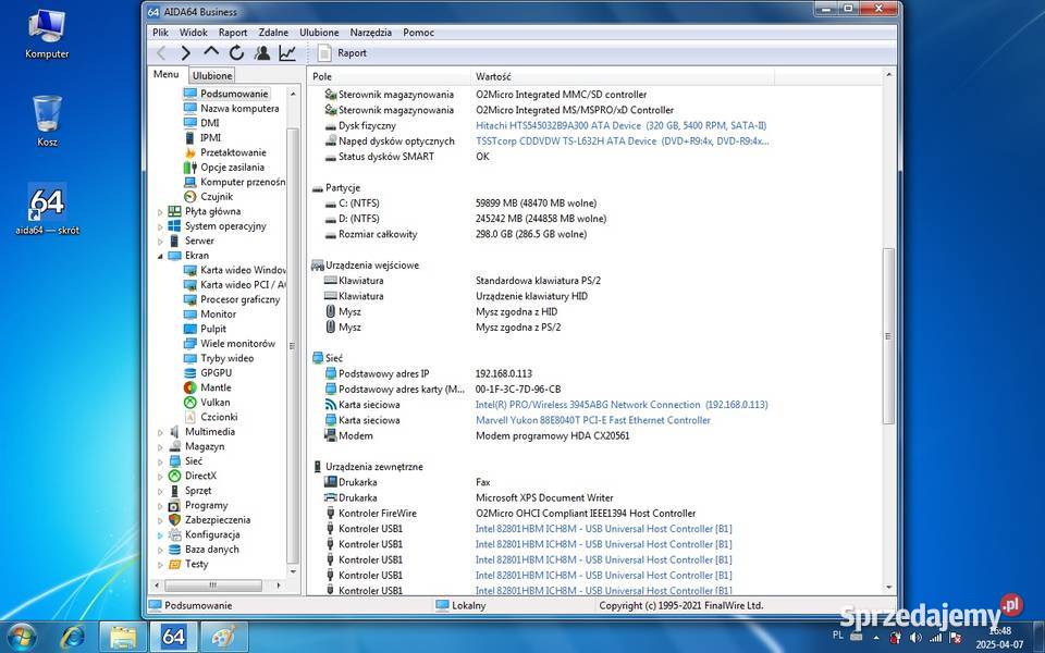 Toshiba a300149 Core2Duo T5550 1833MHzRam4Gb Toshiba Włocławek sprzedam