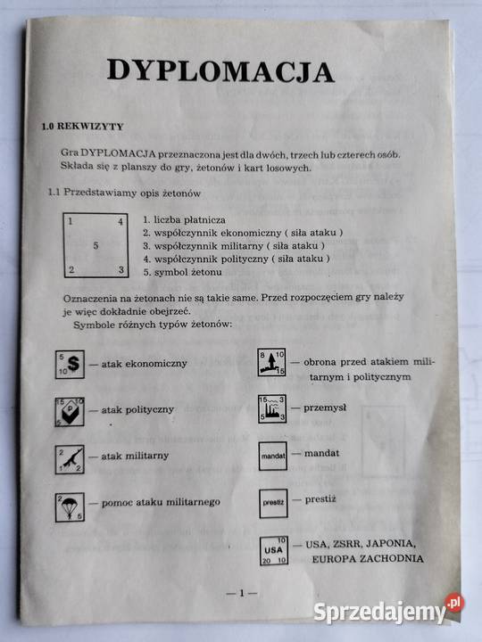 Dyplomacja gra planszowa strategiczna z PRL Gdynia