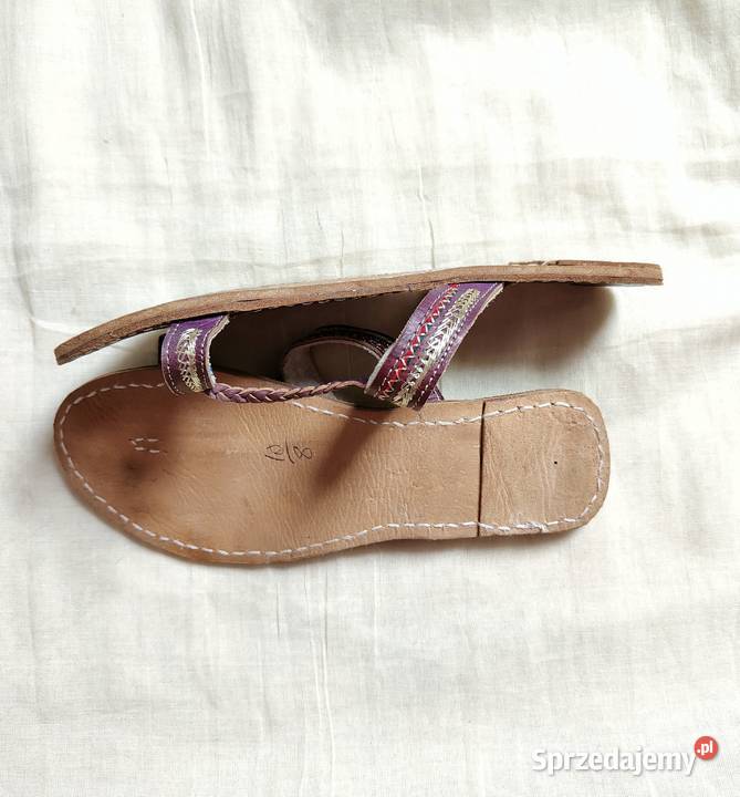 Skórzane japonki kohalpuri 39 brązowe orientalne zachodniopomorskie Szczecin