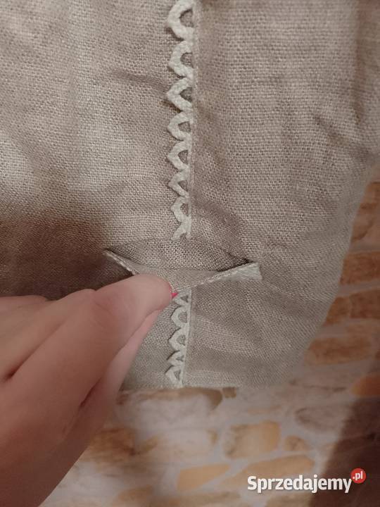 4042 LXL Lniana bogato zdobiona kamizelka Kraków