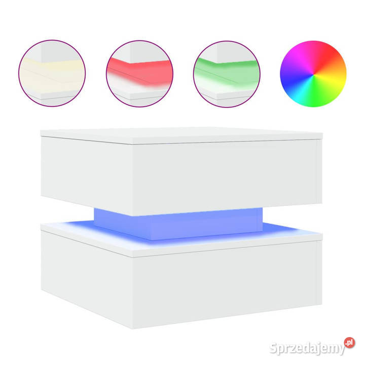 Stolik kawowy z oświetleniem LED biały 50x50x40 sprzedam