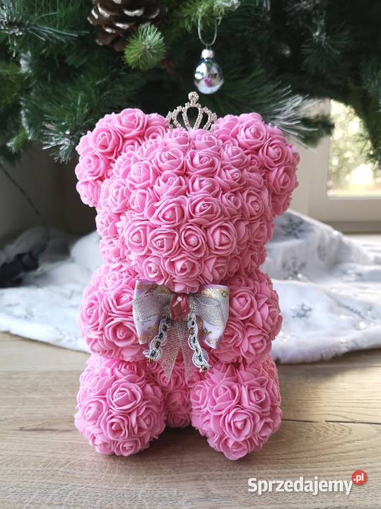Miś z róż piankowych różowy wys 23 Otrębusy