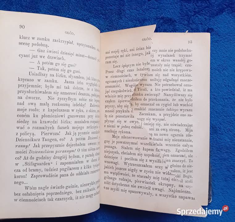 Knut Hamsun Głód Wydanie przedwojenne Półskórek Koźminek