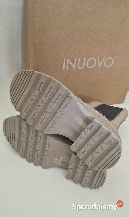 Inuovo Nowe Skórzane Botki rozmiar 37 Silver Brzesko
