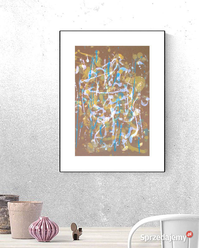 abstrakcyjna grafika do sypialni brązowa Białystok