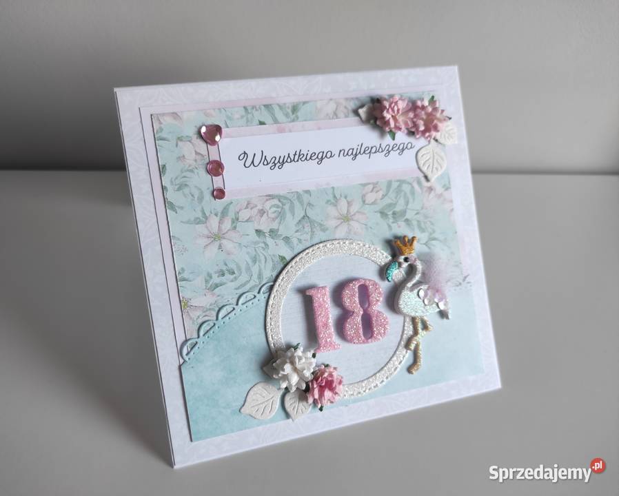 Kartka ręcznie robiona na urodziny osiemnastka