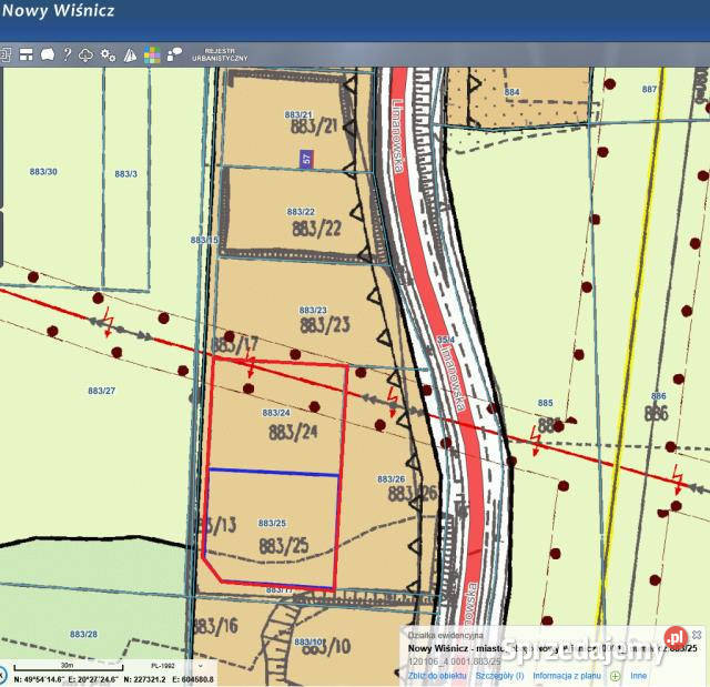 Sprzedaż gruntu Nowy Wiśnicz 2308m2