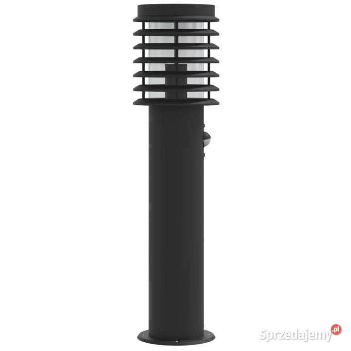 Lampy ogrodowe na słupku z czujnikiem 3 czarne Pozostałe