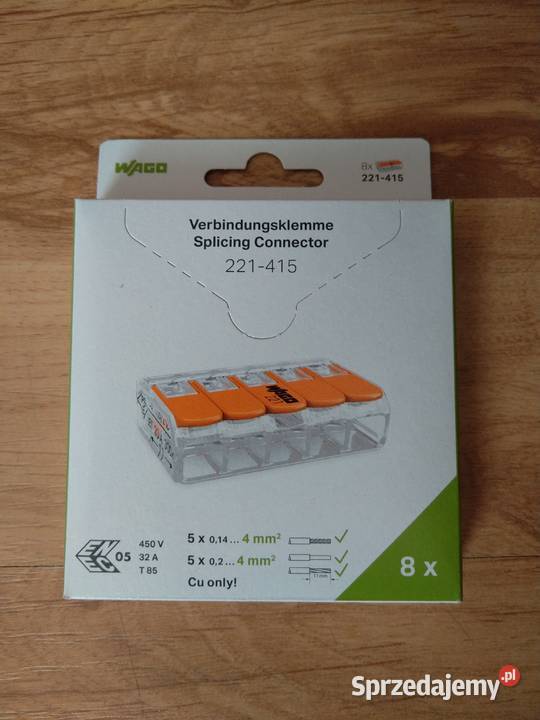 Złączka instalacyjna z dźwignią WAGO 221415 8 Szybkozłączki Chojnice
