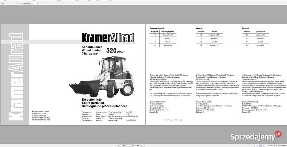 Katalog części Ładowarka kołowa Kramer 320 (310-56)