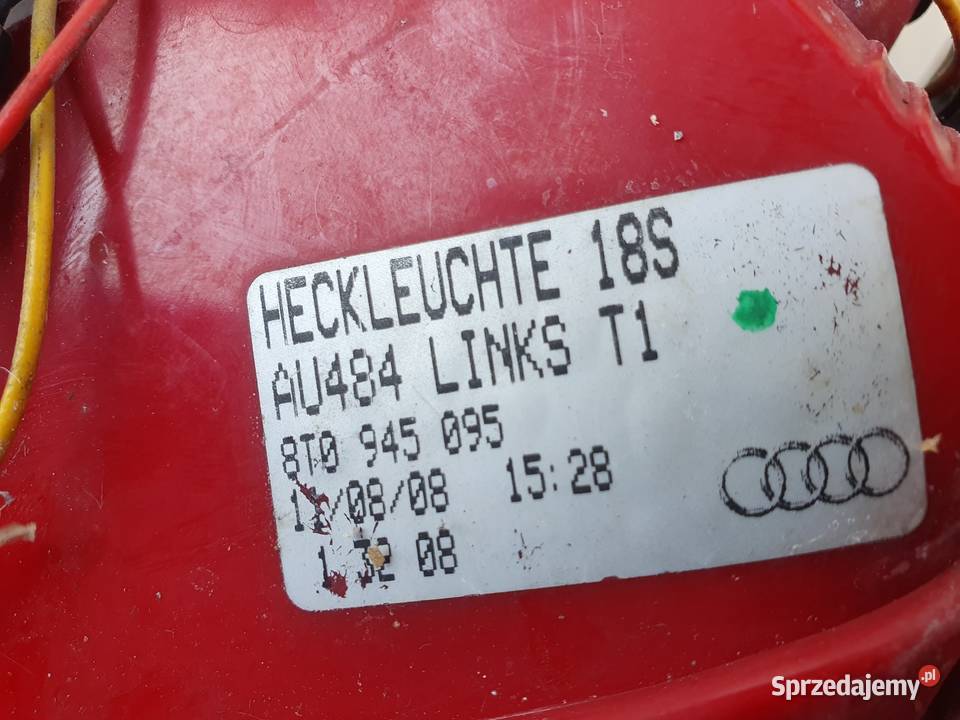 AUDI A5 8T0 LAMPA LEWA TYLNA LEWY TYŁ 8T0945095 Lewe Oświetlenie