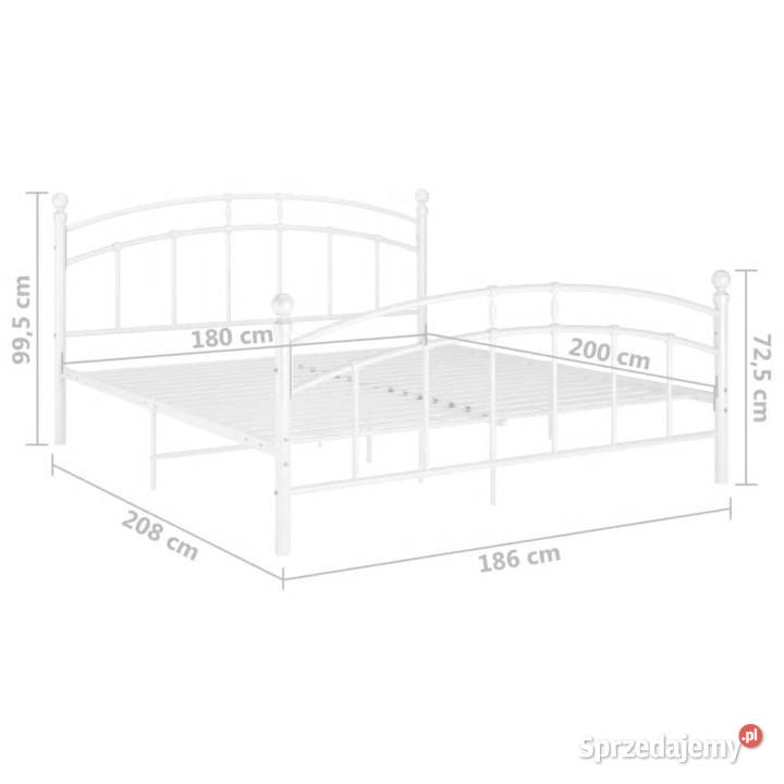 vidaXL Rama łóżka biała metalowa 180 x 200 mazowieckie Warszawa