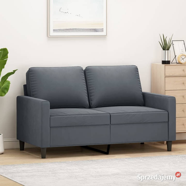 Sofa 2osobowa ciemnoszary 120 tapicerowana