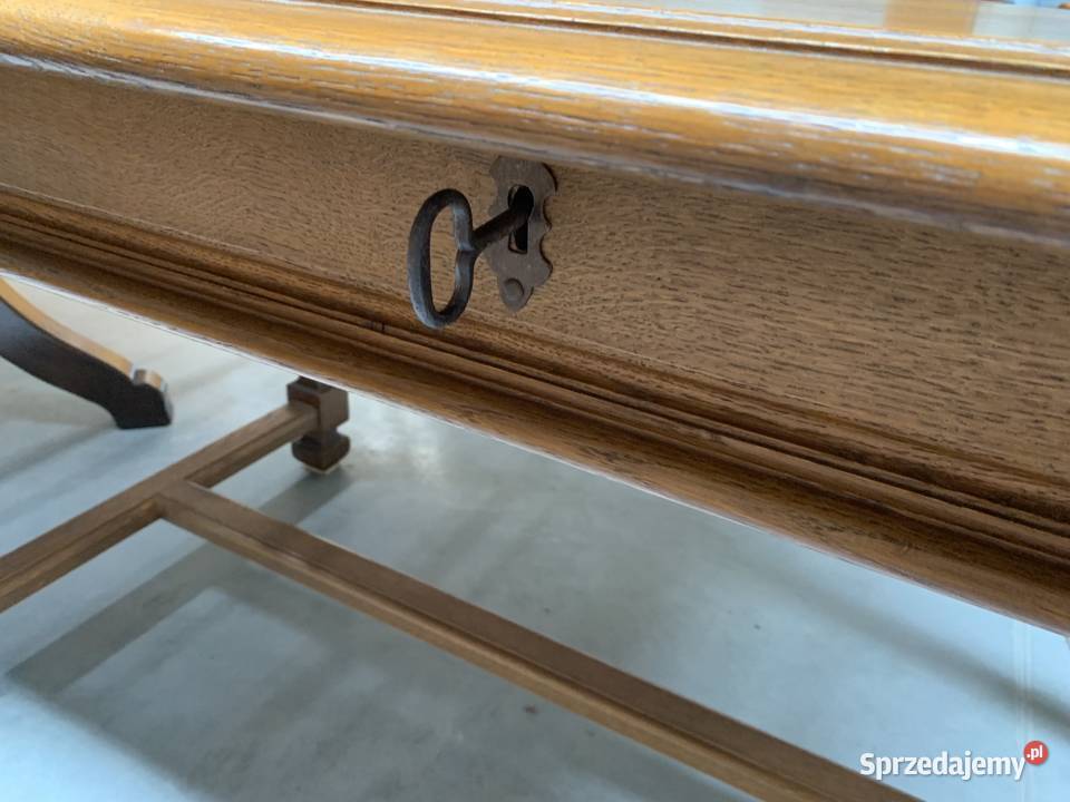 Piękny dębowy holenderski stół ze schowkiem 100 Ślesin