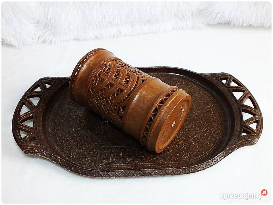 Serwetnik Taca Z Ch Uranium Komplet PRL Pojemnik