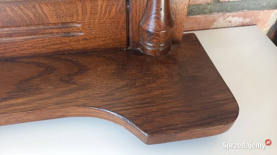 Lustro w dębowej drewnianej ramie z półką Gawroniec sprzedam