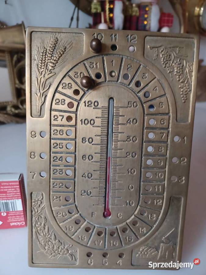 Piękny sygnowany mosiężny kalendarz z Poznań