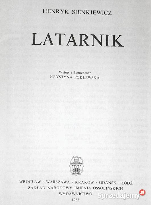 Latarnik Henryk Sienkiewicz miękka Chełm