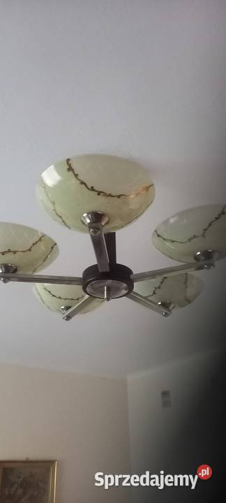 Pięcioramienny żyrandol w stylu Art Deco z Skierniewice