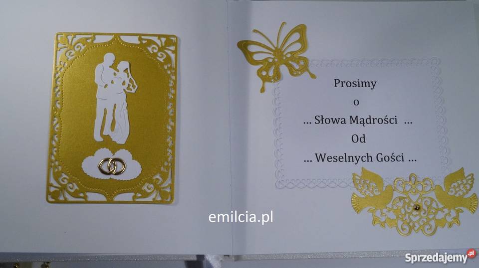 Księga Gości Album kolor Biel Zieleń z dodatkiem