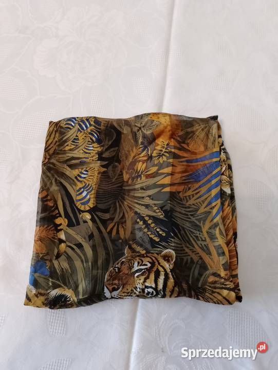 Apaszka z motywem tygrysów kwadratowa kolorowa Uniseks Oborniki